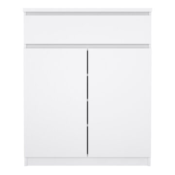 Moderno White High Gloss 2 Door 1 Drawer Sideboard