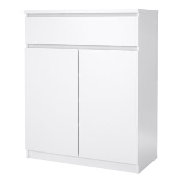 Moderno White High Gloss 2 Door 1 Drawer Sideboard