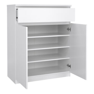 Moderno White High Gloss 2 Door 1 Drawer Sideboard