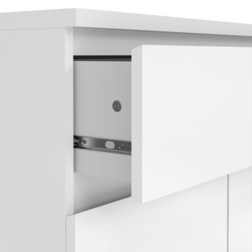 Moderno White High Gloss 2 Door 1 Drawer Sideboard