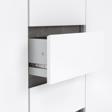 Moderno Sideboard – 4 Drawers 2 Doors | Concrete and White High Gloss
