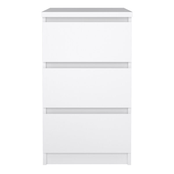Moderno Bedside - 3 Drawers | White High Gloss | Self Assembly