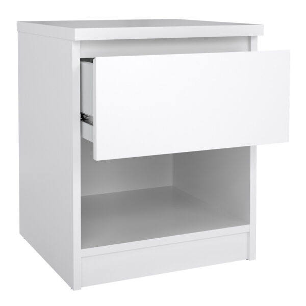 Moderno Bedside - 1 Drawer 1 Shelf | White High Gloss | Self Assembly