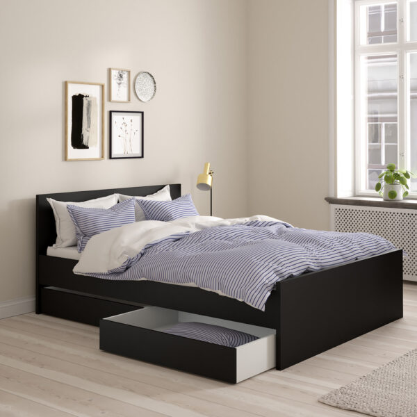 Moderno Set of 2 Under Bed Drawers | Black Matte | Self Assembly