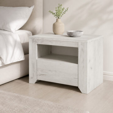 Fiji Grey 1 Drawer Bedside Cabinet