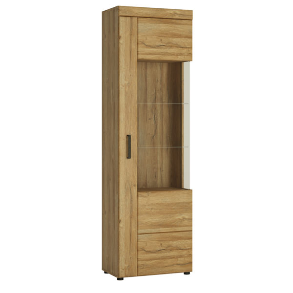 Newquay Tall Glazed Display Cabinet | Right Hand | Self Assembly