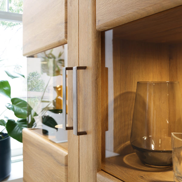 Newquay Tall Glazed Display Cabinet | Right Hand | Self Assembly