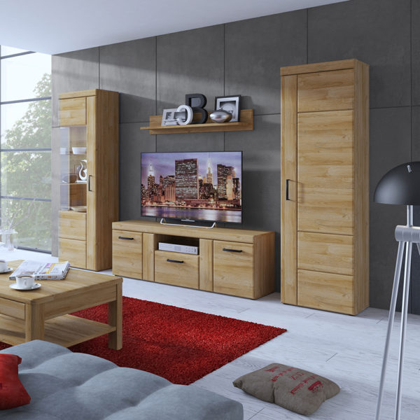 Newquay Tall Glazed Display Cabinet  | Left Hand | Self Assembly