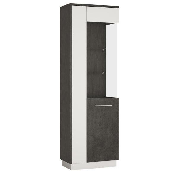 Colorado Tall Glazed Display Cabinet | Right Hand | Black | Self Assembly