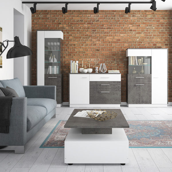 Colorado Tall Glazed Display Cabinet | Right Hand | Black | Self Assembly