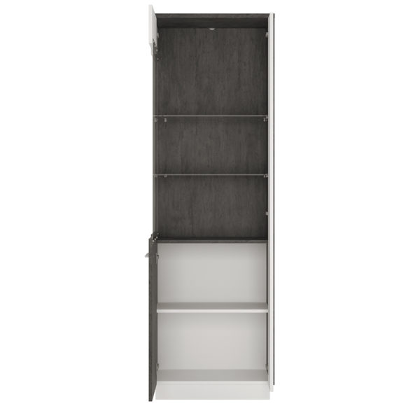Colorado Tall Glazed Display Cabinet | Left Hand | Black | Self Assembly