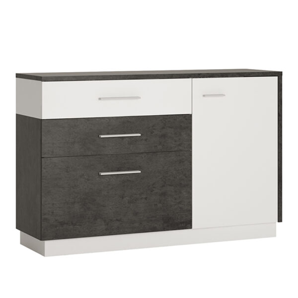 White Colorado 1 Door 2 Drawer 1 Compartment Sideboard | Self Assembly