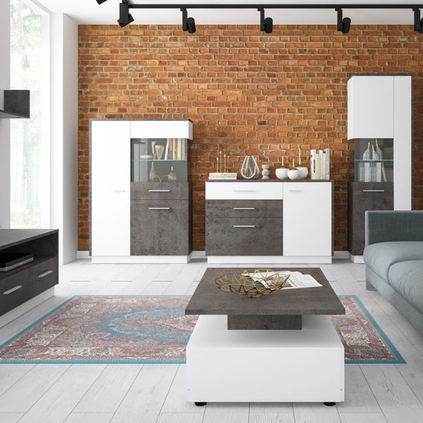 White Colorado 1 Door 2 Drawer 1 Compartment Sideboard | Self Assembly