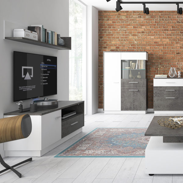 White Colorado 1 Door 1 Drawer TV Cabinet | Self Assembly