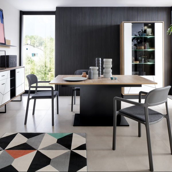 Kodiak Extending Dining Table |160-200cm | Black | Self Assembly