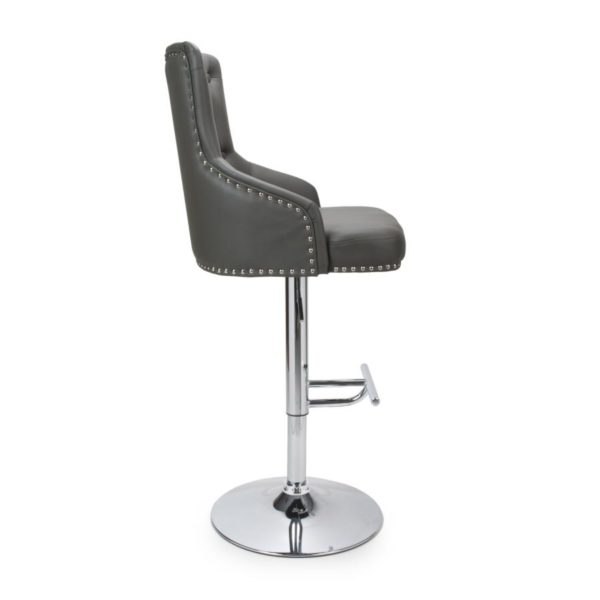 Rocco Leather Effect Graphite Grey Bar Stool | 105 - 127cm