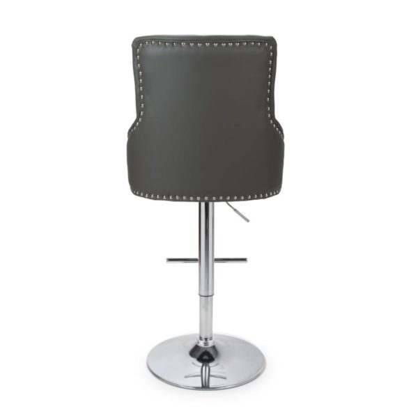 Rocco Leather Effect Graphite Grey Bar Stool | 105 - 127cm