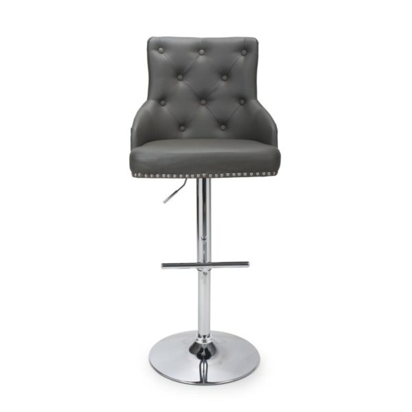 Rocco Leather Effect Graphite Grey Bar Stool | 105 - 127cm