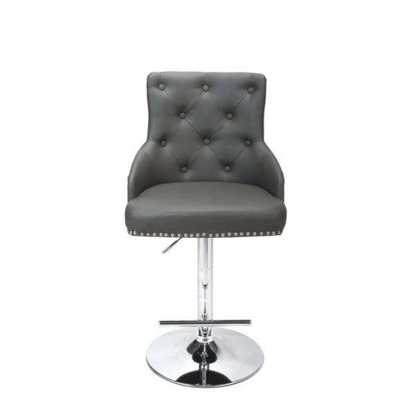 Rocco Leather Effect Graphite Grey Bar Stool | 105 - 127cm
