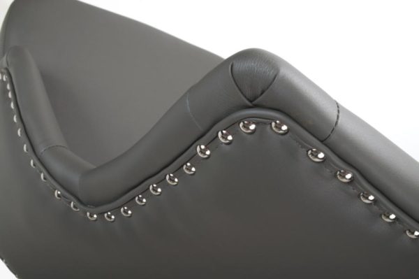 Rocco Leather Effect Graphite Grey Bar Stool | 105 - 127cm