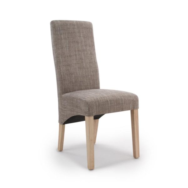 Baxter Wave Back Tweed Oatmeal Dining Chair | Clearance
