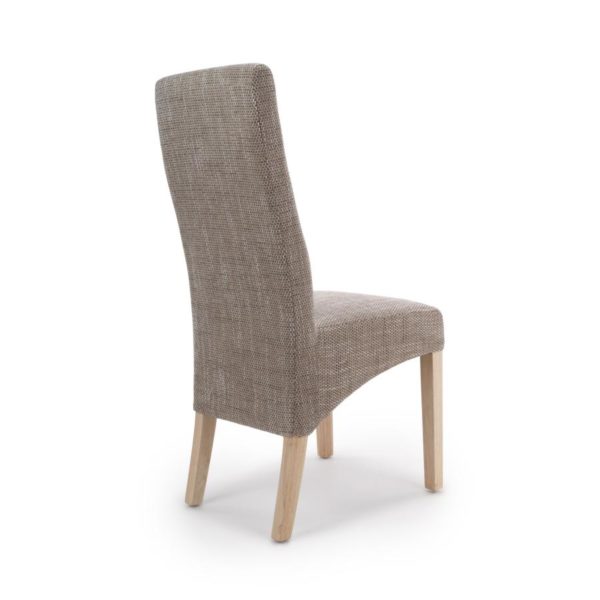 Baxter Wave Back Tweed Oatmeal Dining Chair | Clearance