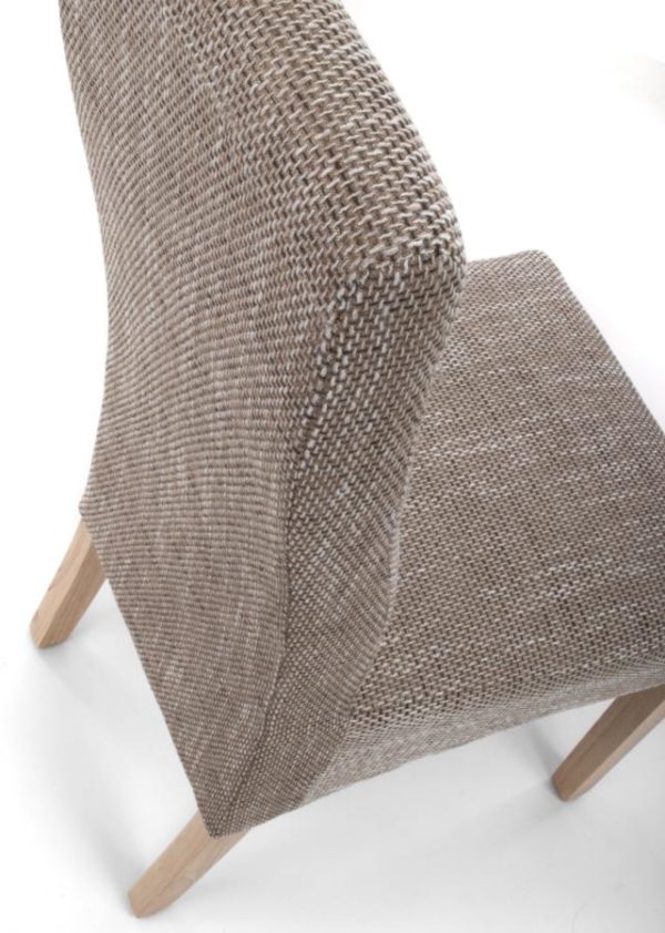 Baxter Wave Back Tweed Oatmeal Dining Chair | Clearance