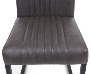 Black Archer Cantilever Leather Effect Grey Dining Chair