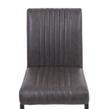 Black Archer Cantilever Leather Effect Grey Dining Chair