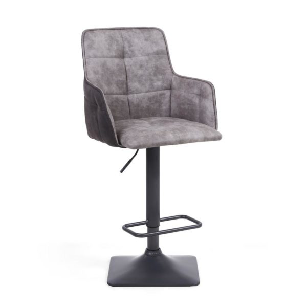 Orion Suede Effect Light Grey Bar Stool | 98 - 11cm