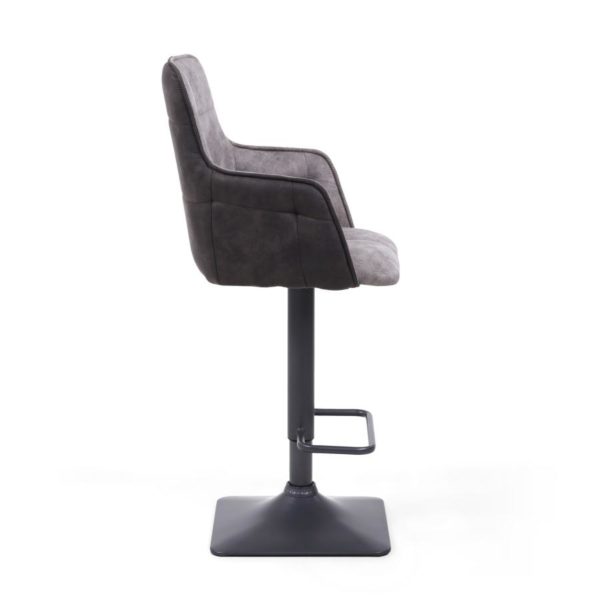 Orion Suede Effect Light Grey Bar Stool | 98 - 11cm