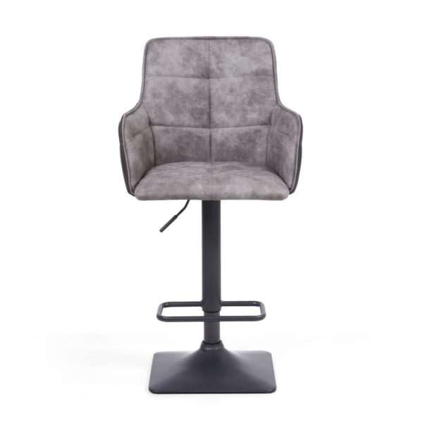 Orion Suede Effect Light Grey Bar Stool | 98 - 11cm