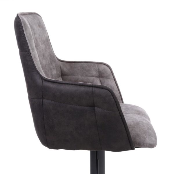 Orion Suede Effect Light Grey Bar Stool | 98 - 11cm