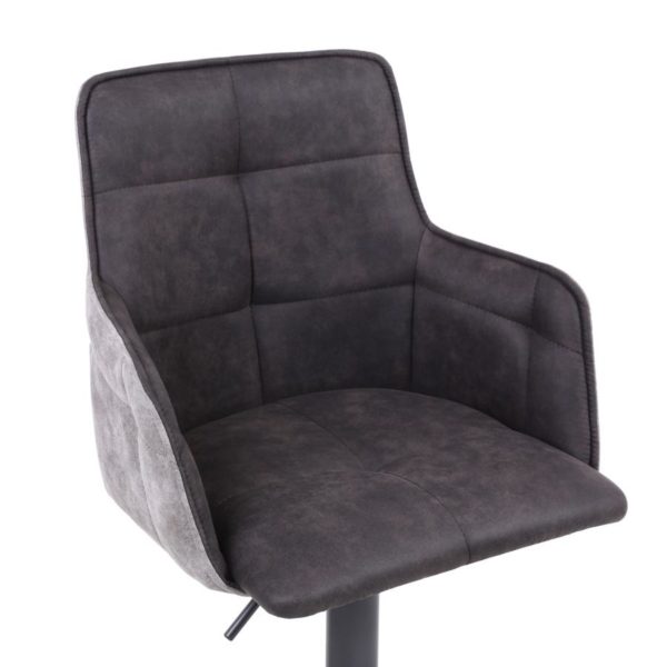 Orion Suede Effect Dark Grey Bar Stool | 98 - 11cm
