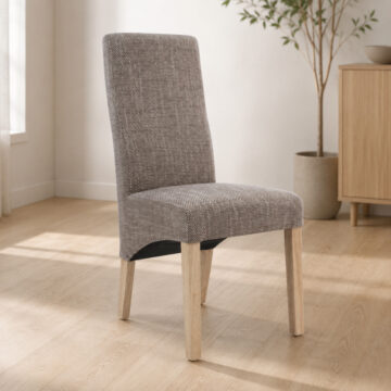 Baxter Wave Back Tweed Oatmeal Dining Chair