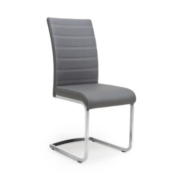 Capri Grey Dining Chair | Leather Effect