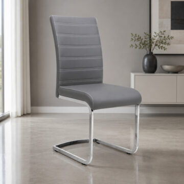 Capri Grey Dining Chair | Leather Effect
