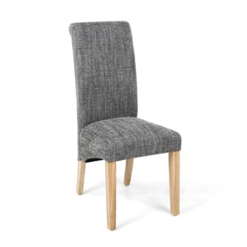 Karta Tweed Grey Scroll Back Dining Chair