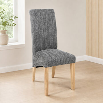Karta Tweed Grey Scroll Back Dining Chair