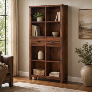 Andorra Acacia Tall Bookcase