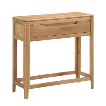 Dunmore Oak 2 Drawer Hall Table | Assembled