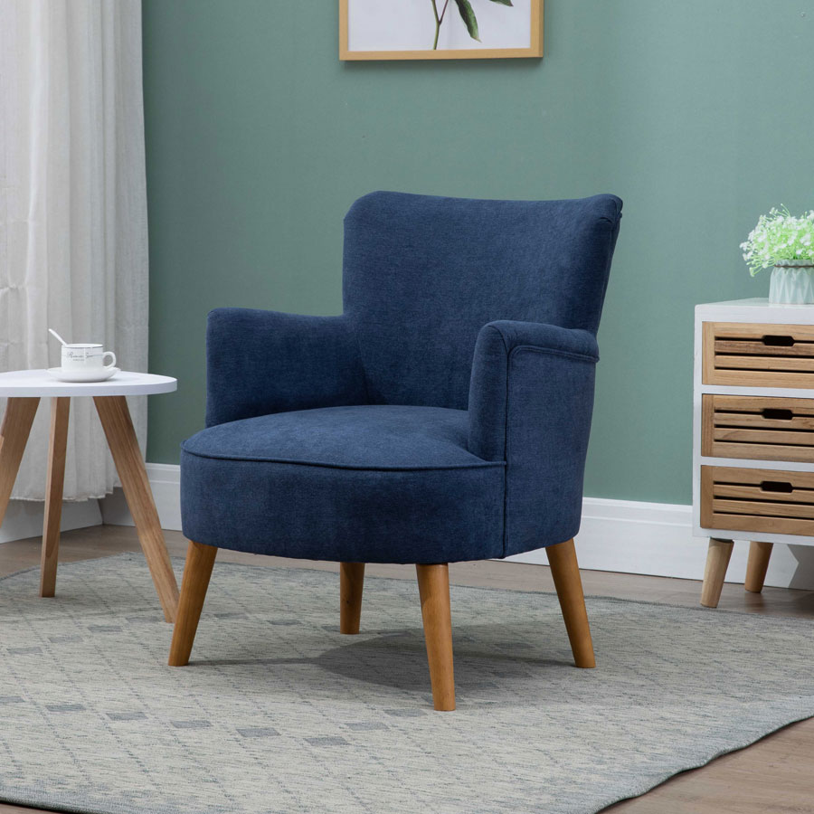 blue armchair