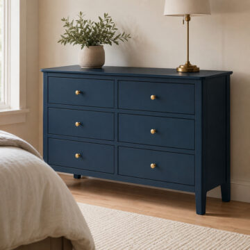 Kingsbridge Blue 6 Drawer Chest | Assembled