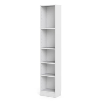 Boardwalk Collection White Tall Narrow 4 Shelf Bookcase