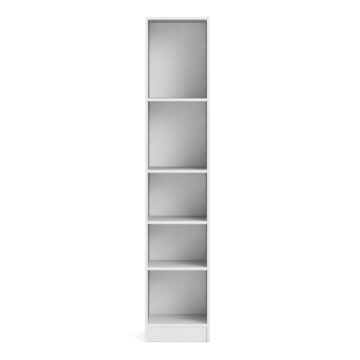 Boardwalk Collection White Tall Narrow 4 Shelf Bookcase