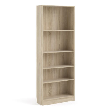 Boardwalk Bookcase Collection Tall Wide Bookcase (4 Shelves) in Oak