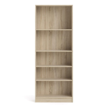Boardwalk Bookcase Collection Tall Wide Bookcase (4 Shelves) in Oak
