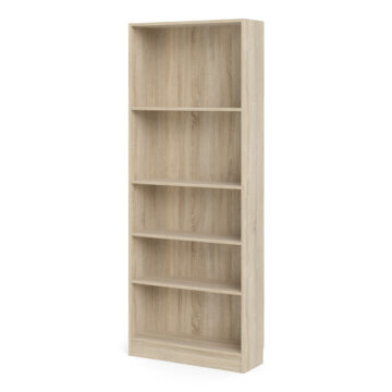 Boardwalk Bookcase Collection Tall Wide Bookcase (4 Shelves) in Oak