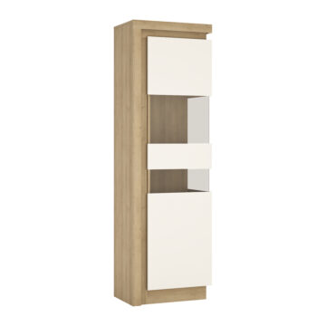 Rydal White Tall Narrow Right Hand Display Cabinet (Including LED Lighting)