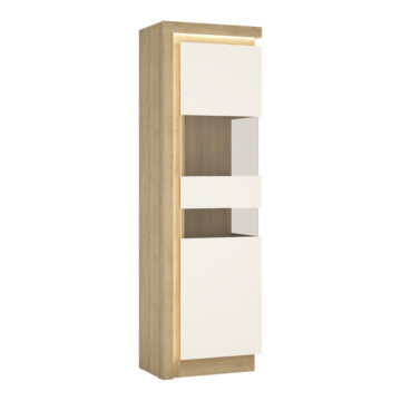 Rydal White Tall Narrow Right Hand Display Cabinet (Including LED Lighting)